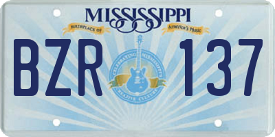 MS license plate BZR137