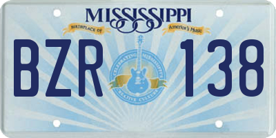 MS license plate BZR138