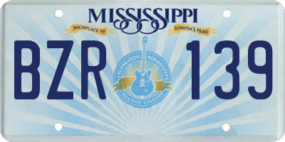 MS license plate BZR139
