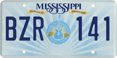 MS license plate BZR141