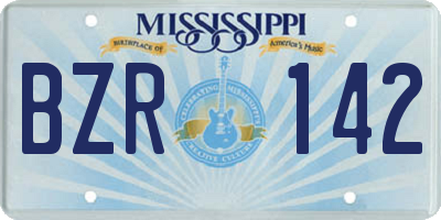 MS license plate BZR142