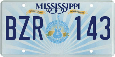 MS license plate BZR143
