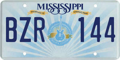 MS license plate BZR144