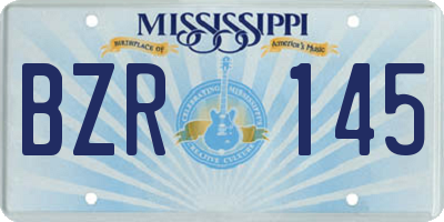 MS license plate BZR145