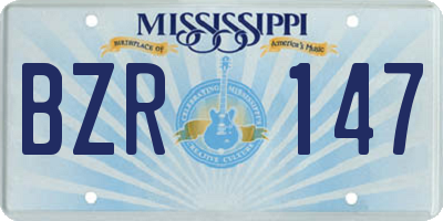 MS license plate BZR147