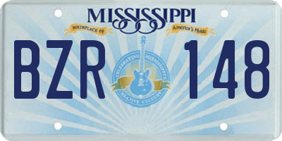 MS license plate BZR148
