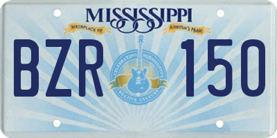 MS license plate BZR150