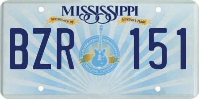 MS license plate BZR151