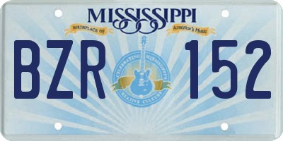 MS license plate BZR152