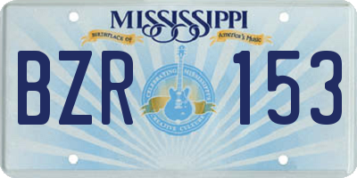 MS license plate BZR153