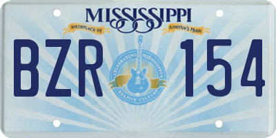 MS license plate BZR154