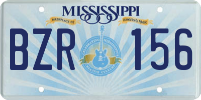 MS license plate BZR156