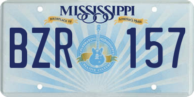 MS license plate BZR157