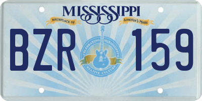 MS license plate BZR159