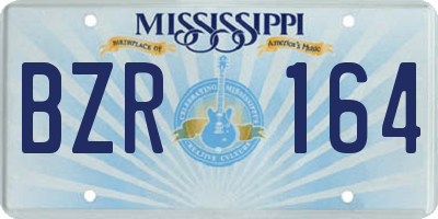 MS license plate BZR164