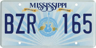 MS license plate BZR165