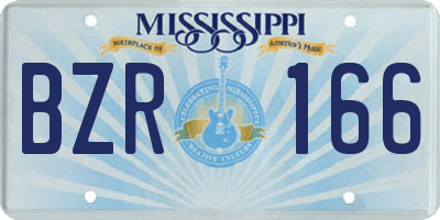 MS license plate BZR166
