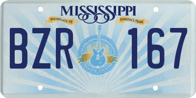 MS license plate BZR167