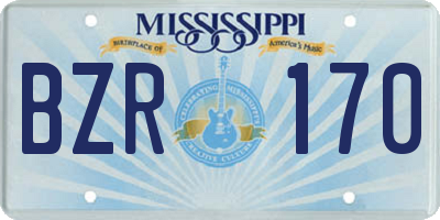 MS license plate BZR170