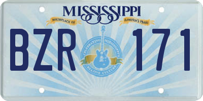 MS license plate BZR171