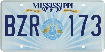 MS license plate BZR173