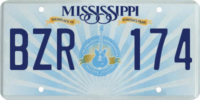 MS license plate BZR174