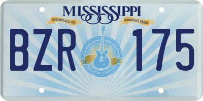 MS license plate BZR175