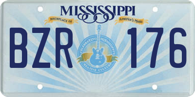 MS license plate BZR176