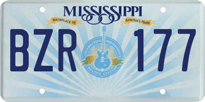 MS license plate BZR177