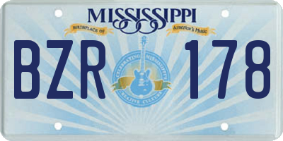 MS license plate BZR178