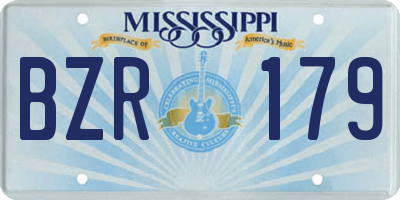 MS license plate BZR179
