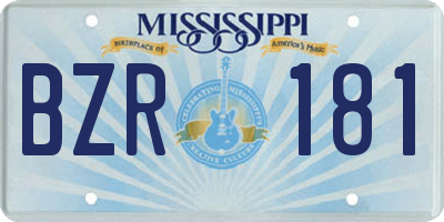 MS license plate BZR181