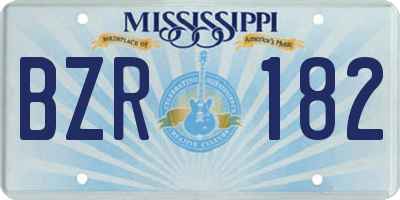 MS license plate BZR182