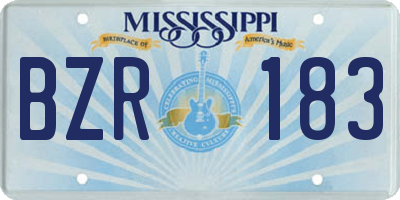 MS license plate BZR183