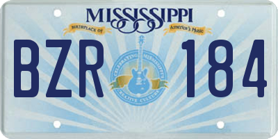 MS license plate BZR184