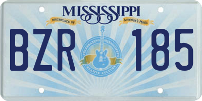MS license plate BZR185