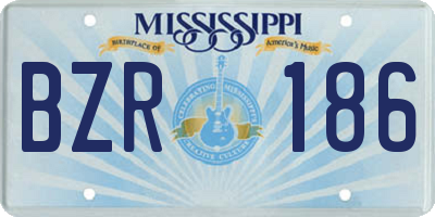 MS license plate BZR186