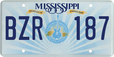 MS license plate BZR187