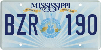 MS license plate BZR190