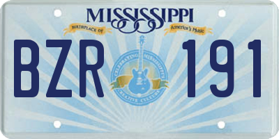 MS license plate BZR191