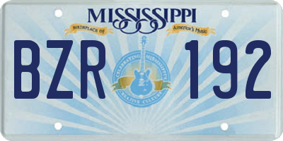 MS license plate BZR192
