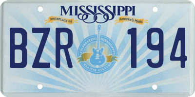 MS license plate BZR194
