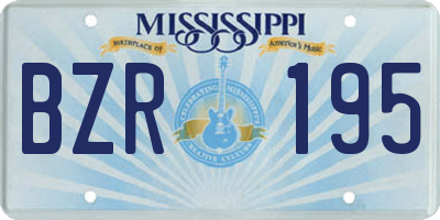 MS license plate BZR195