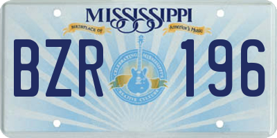MS license plate BZR196