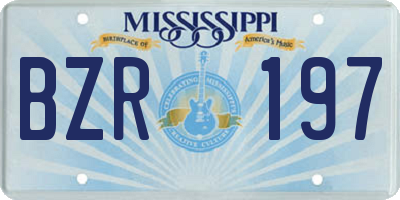 MS license plate BZR197