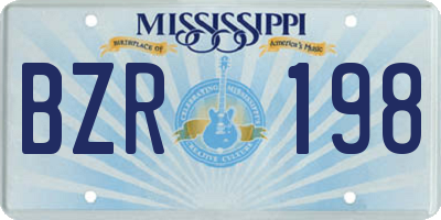 MS license plate BZR198