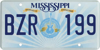 MS license plate BZR199