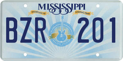 MS license plate BZR201