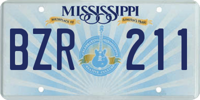 MS license plate BZR211