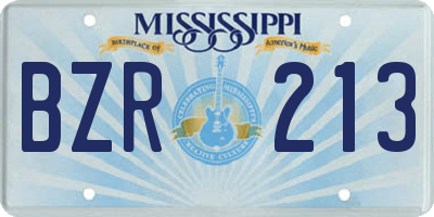 MS license plate BZR213